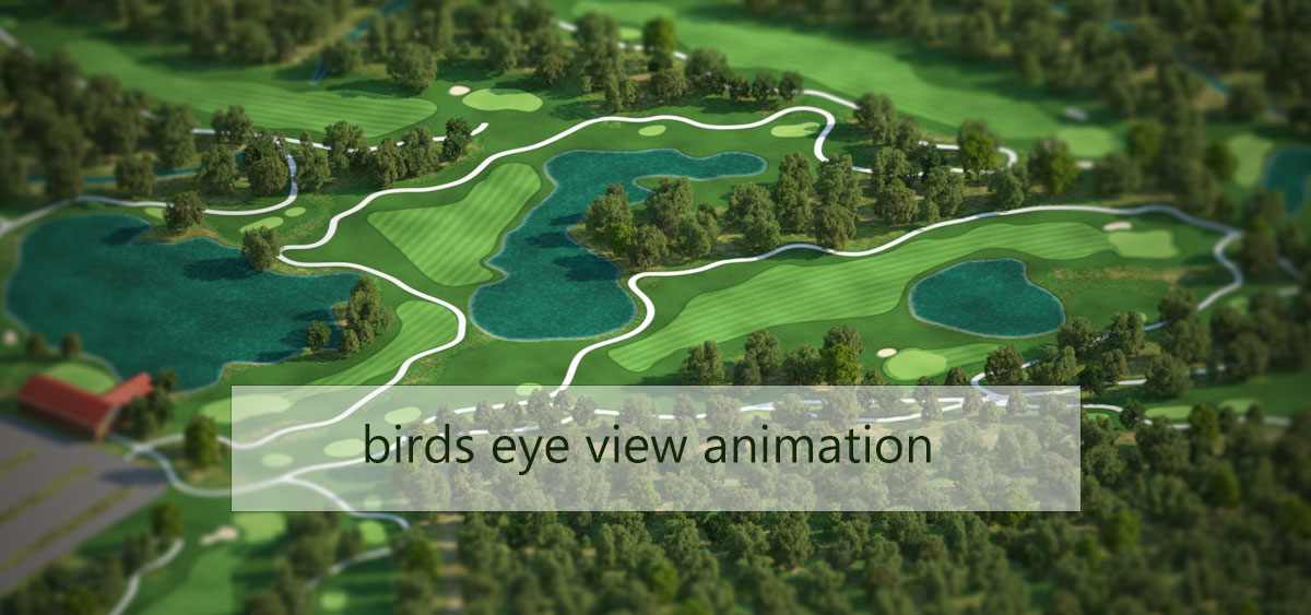 3D golf course flyover animation production