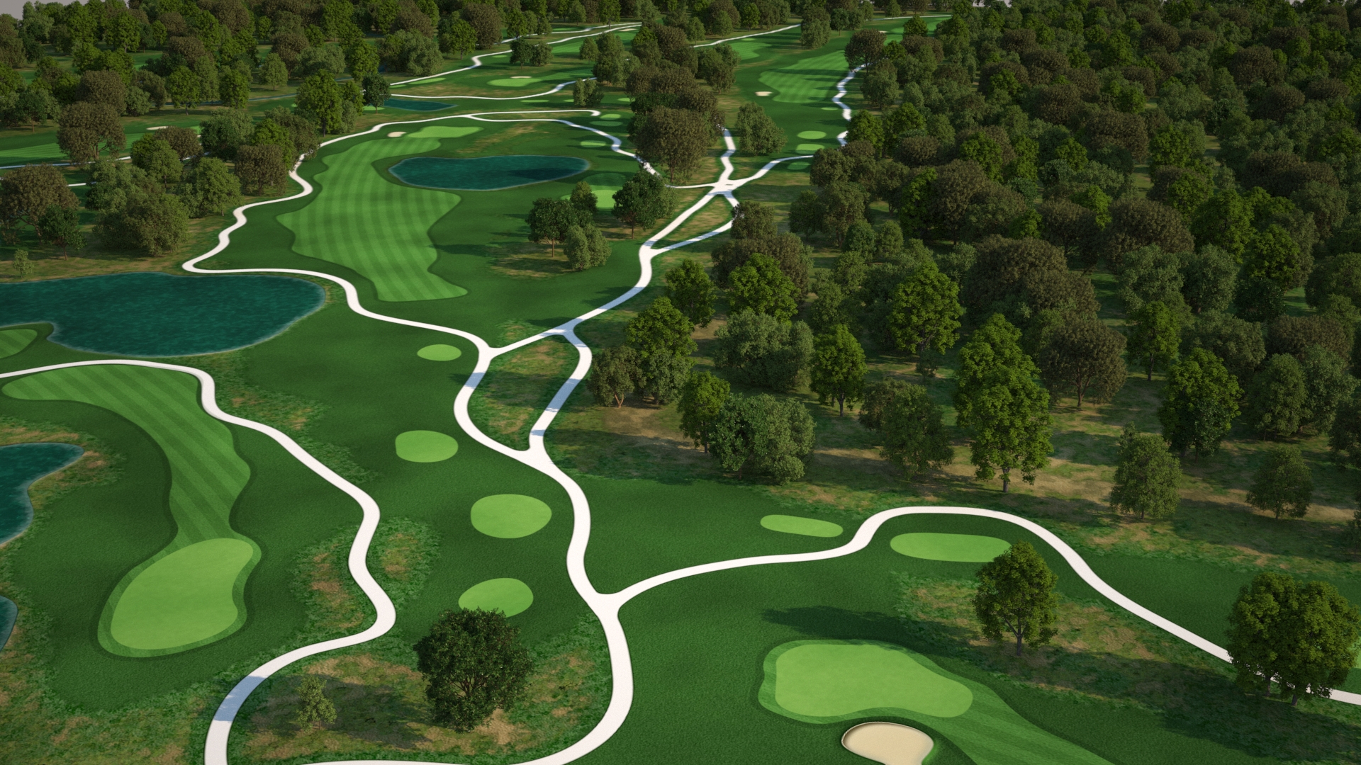 3D golf course flyover animation
