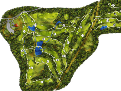 18-hole complete golf course map — precision GIS survey