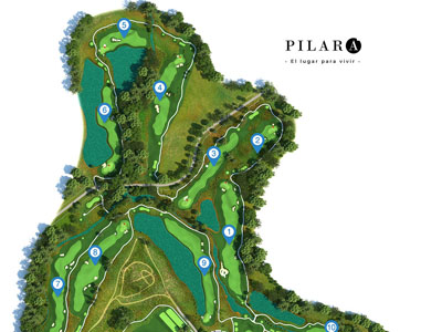 Large format golf course tee box signage design