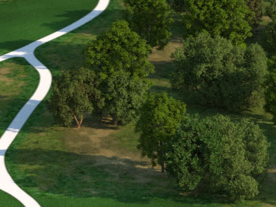 3D golf course flyover animation — full HD cinematic production