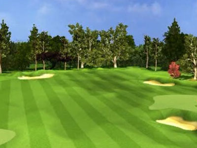 Unity engine 3D golf course flyover — photorealistic animation