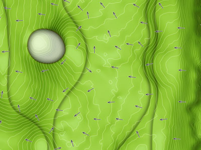 Green book pin sheet — detailed putting surface guide