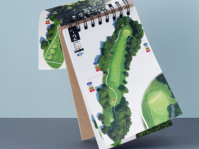 Tour standard 18-hole yardage book design by CartoSolution