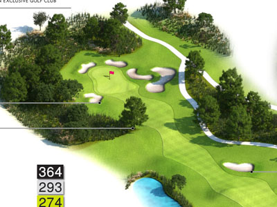 Detailed yardage book with hazard mapping — GPS-ready format