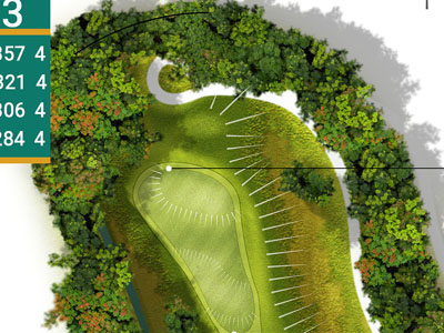 Compact caddie yardage book — hole-by-hole layout